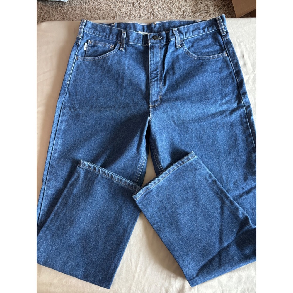 Carhartt FR Relaxed Fit Straight Leg Jeans Mens 38x30 Blue Denim FRB160 DNM HRC3